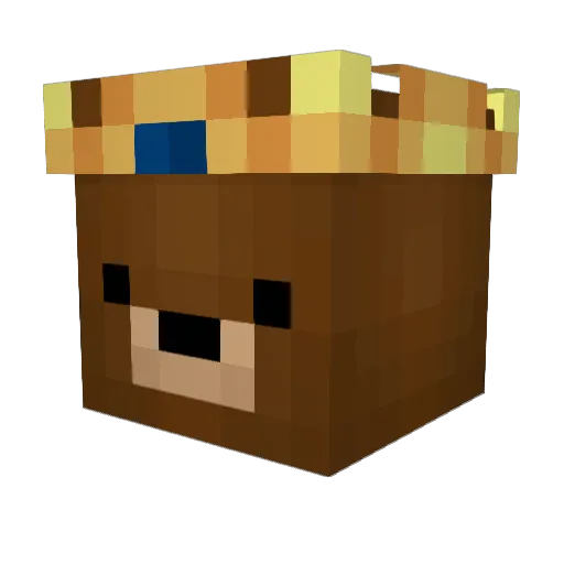 Bearbarian Minecraft avatar head, 3D render