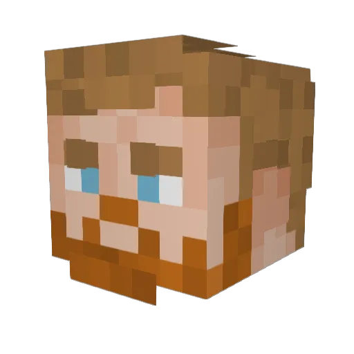 Beard_and_Beans Minecraft avatar head, 3D render