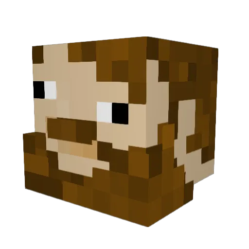BeardedBeauty Minecraft avatar head, 3D render