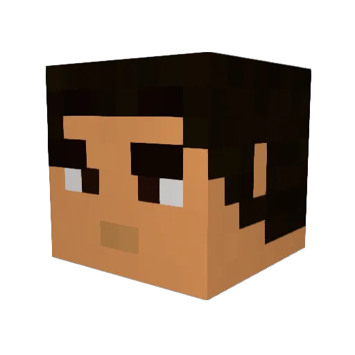 BeardedBurglar Minecraft avatar head, 3D render