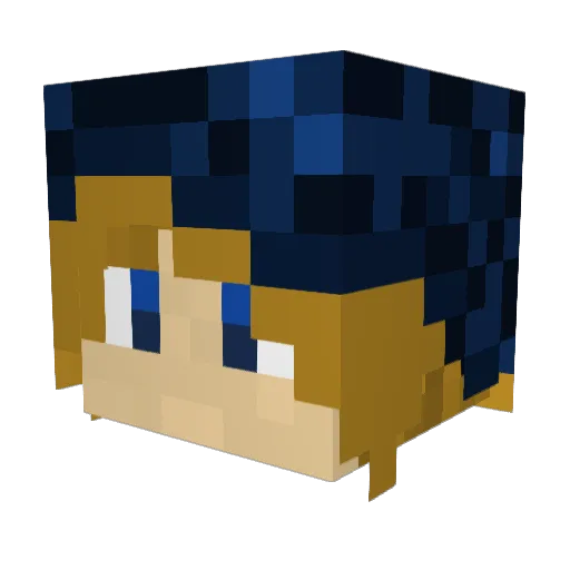 BeardedSquirrel Minecraft avatar head, 3D render