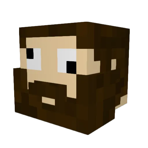 Beardimon Minecraft avatar head, 3D render