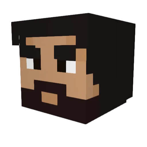 BeardoMoose Minecraft avatar head, 3D render