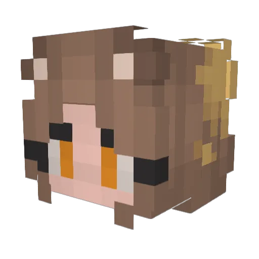 Bearenade Minecraft avatar head, 3D render