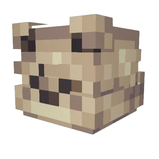 Bearilium Minecraft avatar head, 3D render