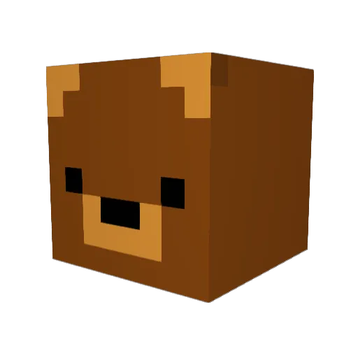 Bearinator Minecraft avatar head, 3D render