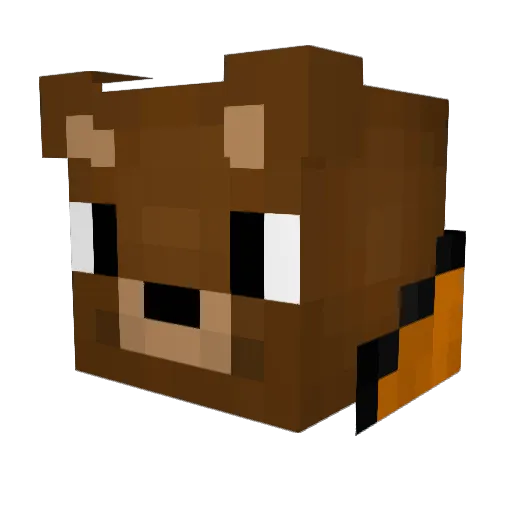 Bearly3 Minecraft avatar head, 3D render