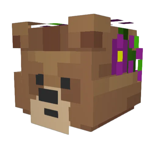 BearlyAvailable Minecraft avatar head, 3D render