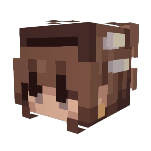 Beartastico Minecraft avatar head, 3D render