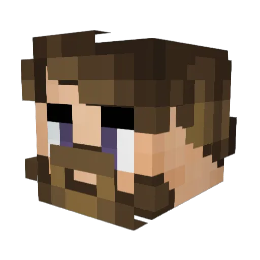 Bearuka Minecraft avatar head, 3D render