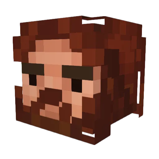 BearwithaBeard Minecraft avatar head, 3D render