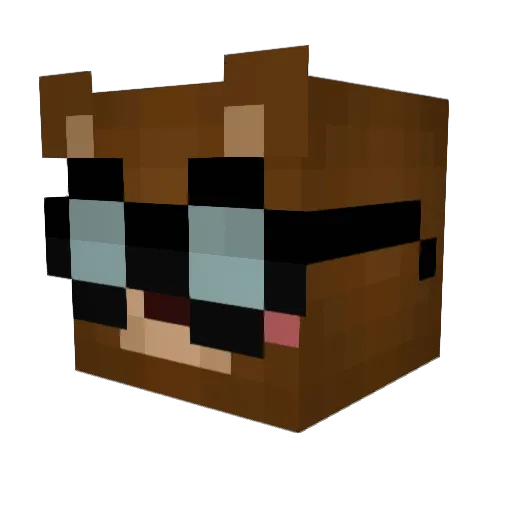 Bearydumb Minecraft avatar head, 3D render
