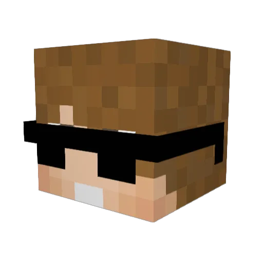Beast1e Minecraft avatar head, 3D render