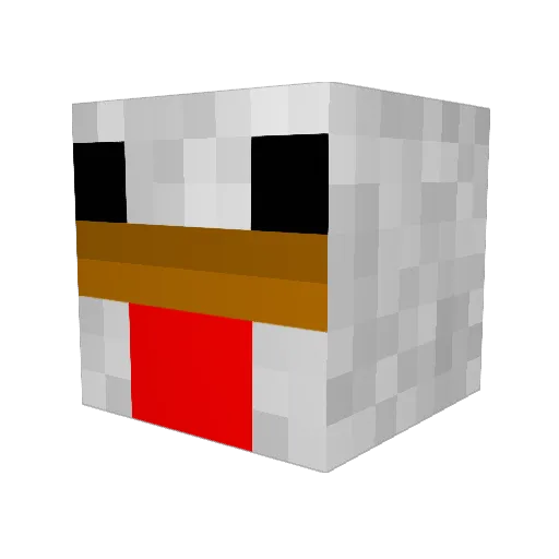 Beastbird Minecraft avatar head, 3D render