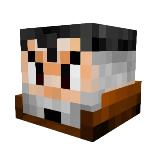 Beastlifter Minecraft avatar head, 3D render