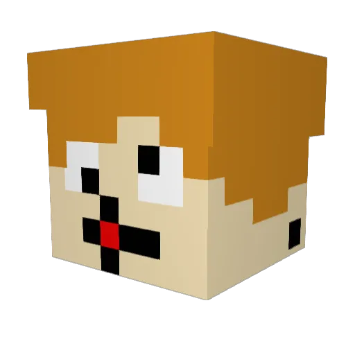 Beastrasmus Minecraft avatar head, 3D render
