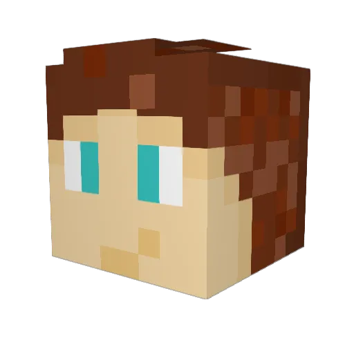 BeatBlocksgame Minecraft avatar head, 3D render