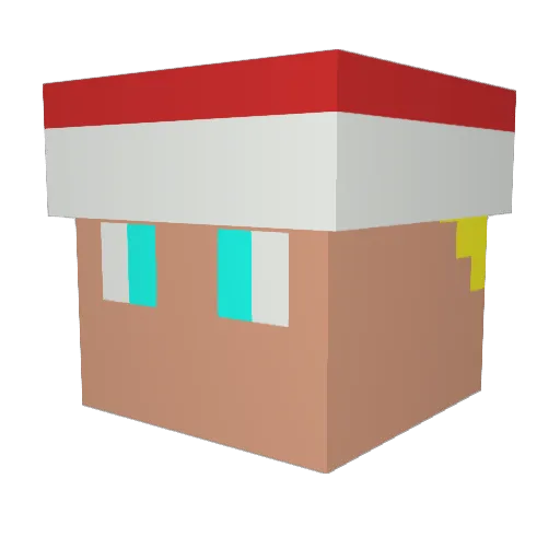 BeatKid Minecraft avatar head, 3D render