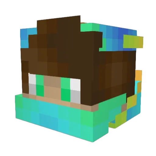 BeatMxR Minecraft avatar head, 3D render