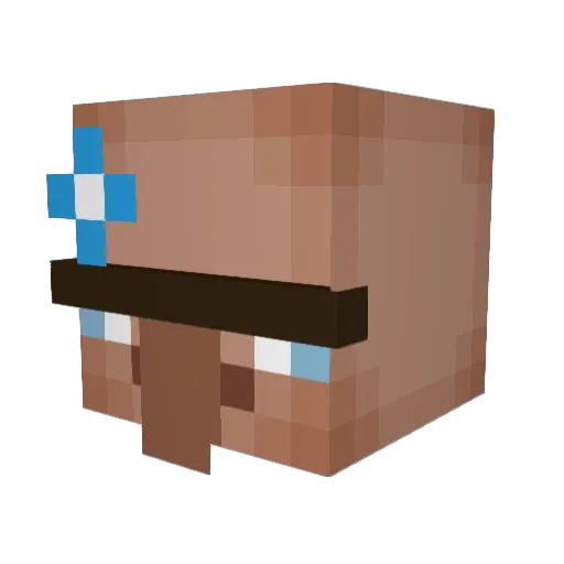 BeatedWang Minecraft avatar head, 3D render