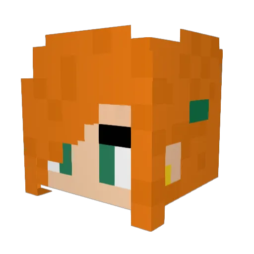 Beatedied Minecraft avatar head, 3D render