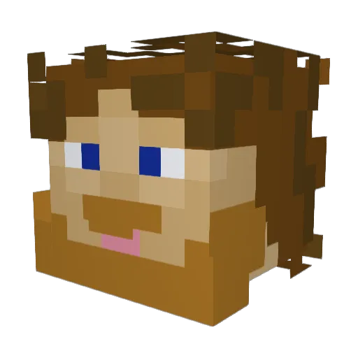 Beatrit Minecraft avatar head, 3D render