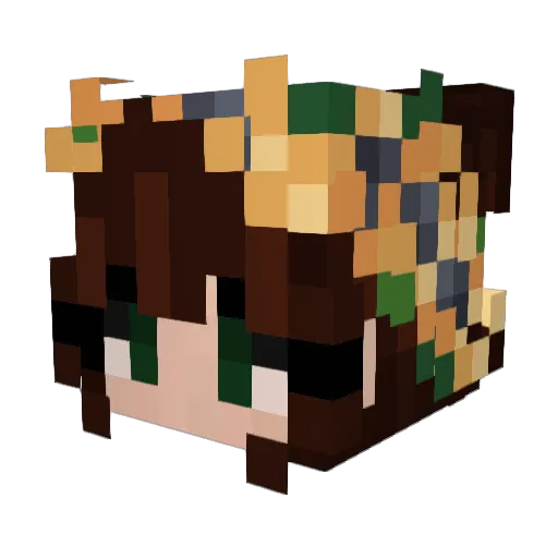 Beatrzx Minecraft avatar head, 3D render