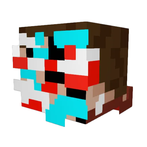 Beattsss Minecraft avatar head, 3D render