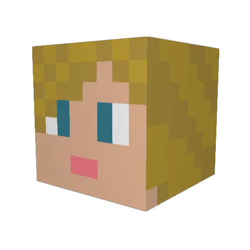 Beau22 Minecraft avatar head, 3D render