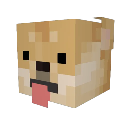 BeauPupp Minecraft avatar head, 3D render