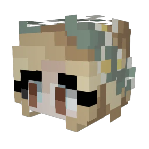 BeautifulBell Minecraft avatar head, 3D render