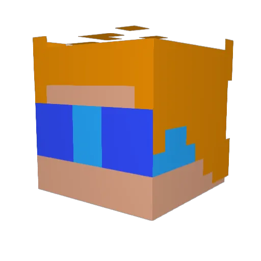 Beautifulz Minecraft avatar head, 3D render