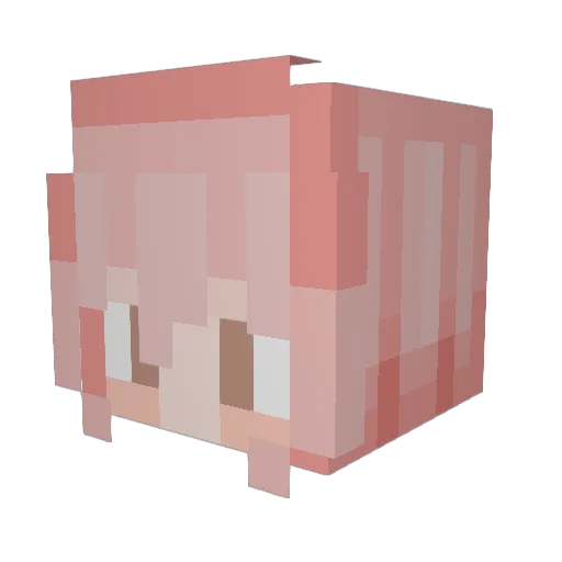 Beautjeee Minecraft avatar head, 3D render