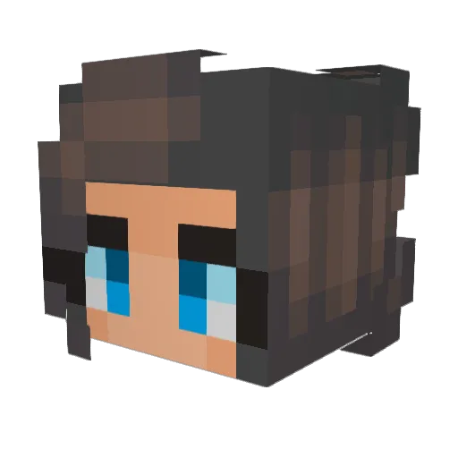 Beautora Minecraft avatar head, 3D render