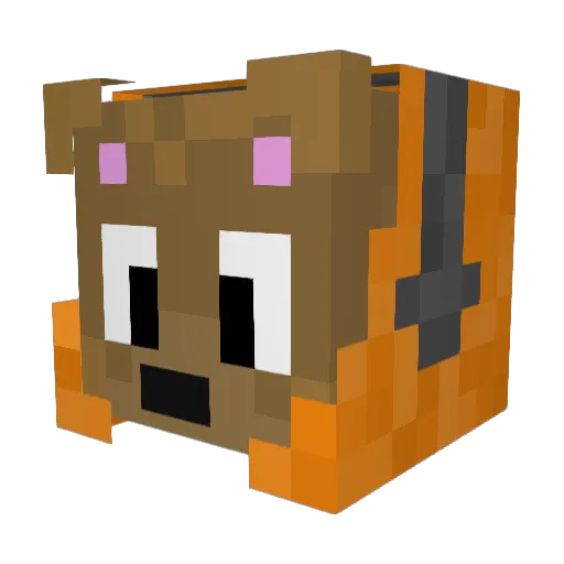 BeauzyBear Minecraft avatar head, 3D render