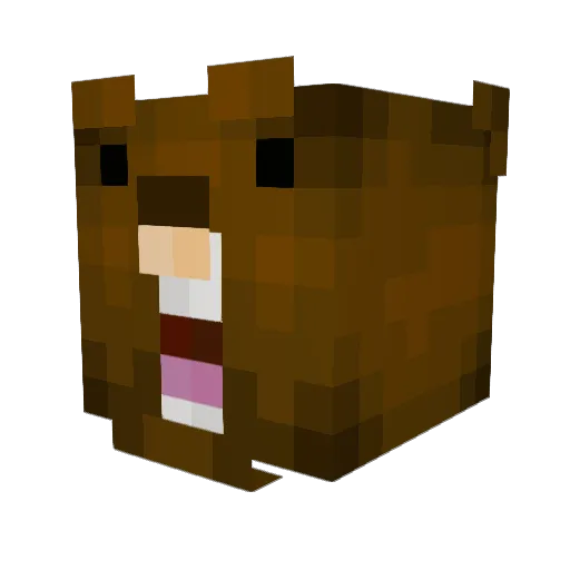 Beaverable Minecraft avatar head, 3D render
