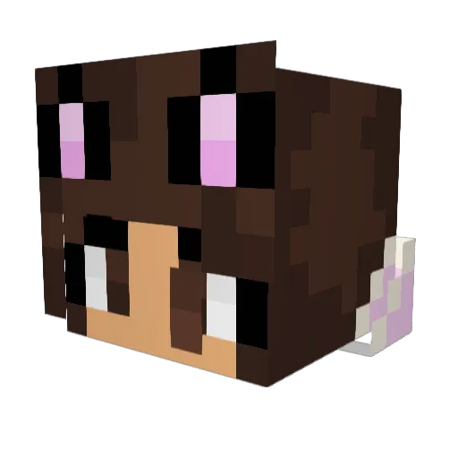 BeavusGirl Minecraft avatar head, 3D render