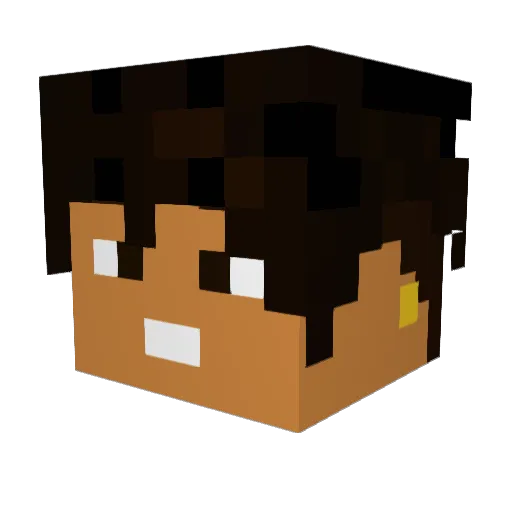 BebaH20 Minecraft avatar head, 3D render