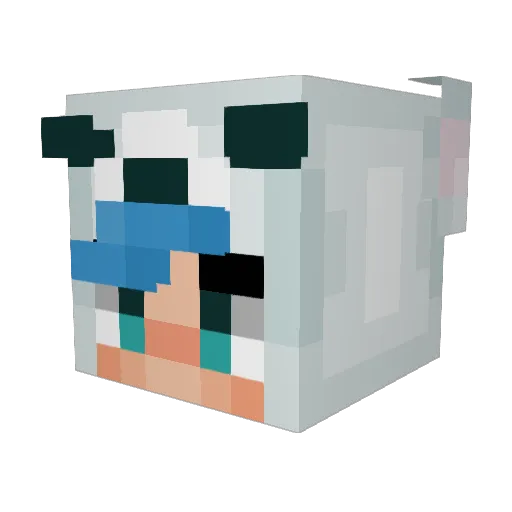 BebeKuma Minecraft avatar head, 3D render