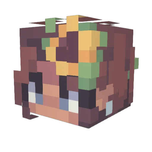 Bebel321 Minecraft avatar head, 3D render