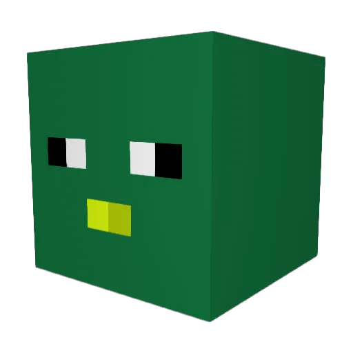 Bebenose Minecraft avatar head, 3D render