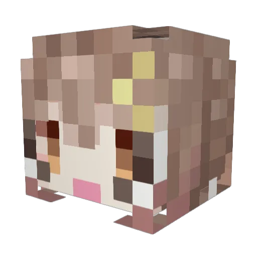 Beberru Minecraft avatar head, 3D render