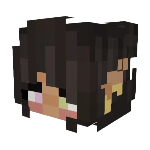 BebesitaX Minecraft avatar head, 3D render