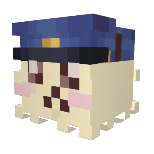 Bebin3 Minecraft avatar head, 3D render