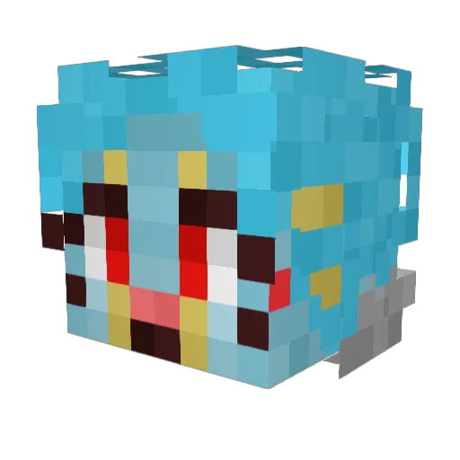 BebsiCat Minecraft avatar head, 3D render