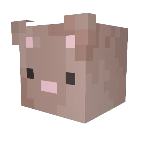 BebuHi Minecraft avatar head, 3D render