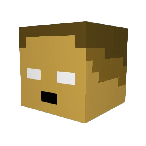 Bebylecker Minecraft avatar head, 3D render