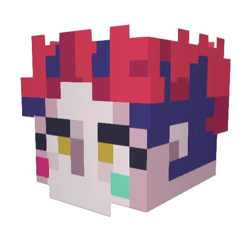 Becase Minecraft avatar head, 3D render