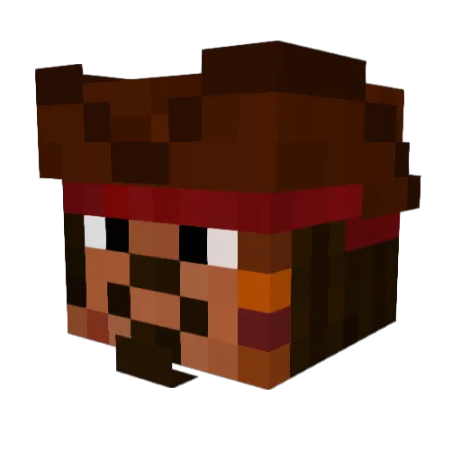 Becatalao Minecraft avatar head, 3D render