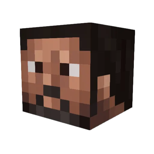 BecauseRed Minecraft avatar head, 3D render